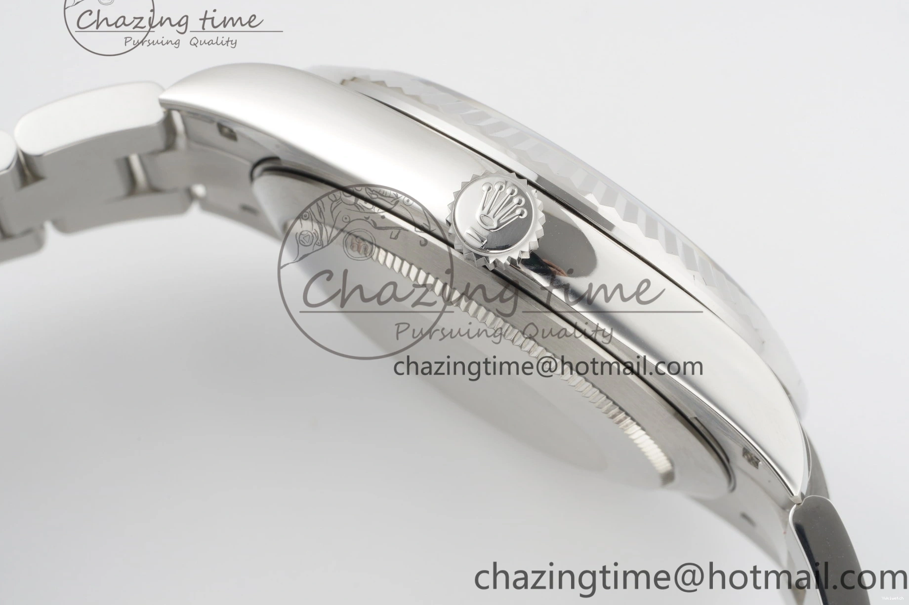 Bracelet Steel JDF DateJust on SS Dial Blue V2 VR3235 41 904L Oyster Textured 0309